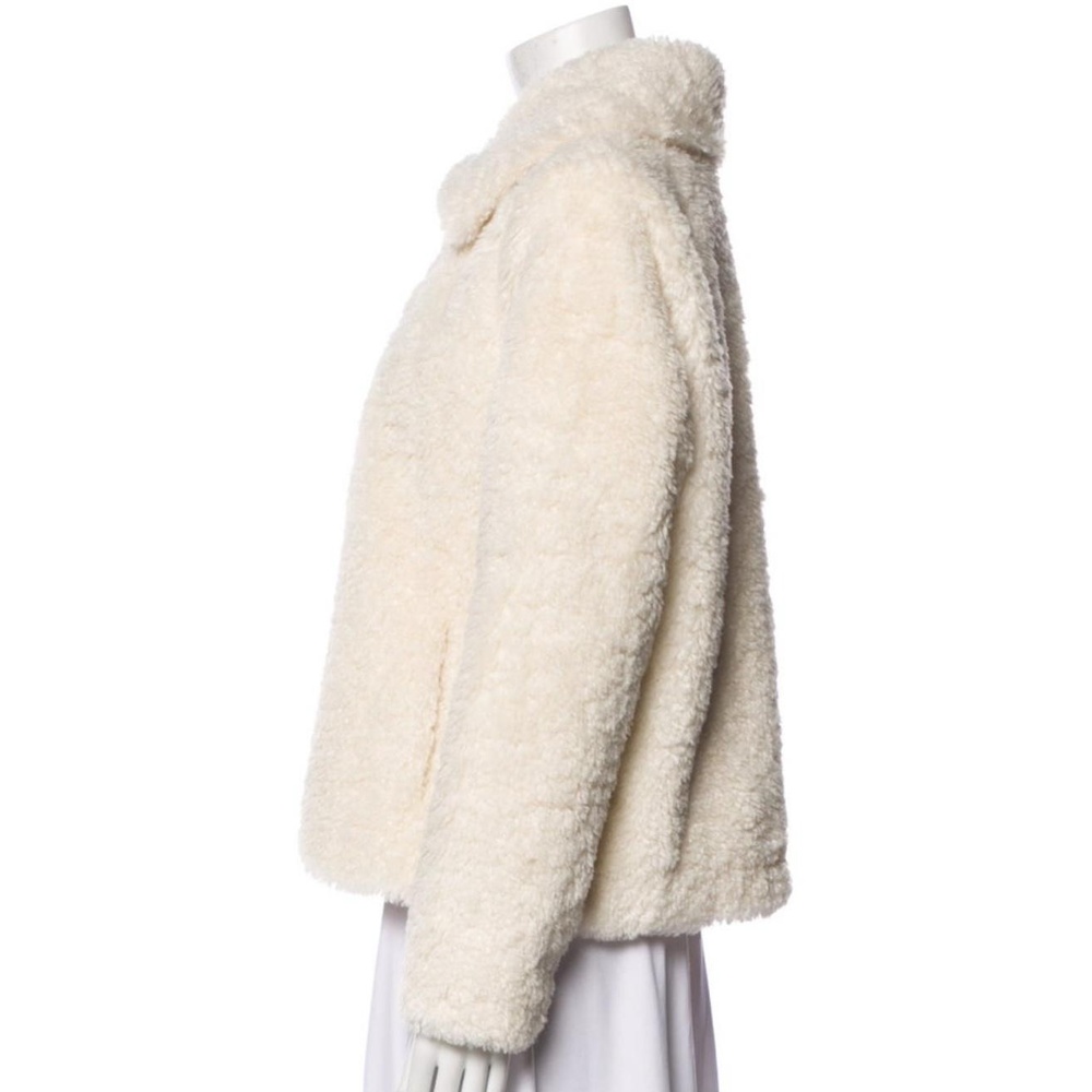 Soia & Kyo Womens Beige Faux Fur Zip-up Jacket Size Small